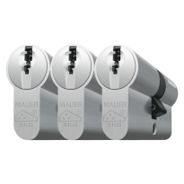 Cilinderslot Mauer, MLP serie, dubbele cilinder gelijksluitend per 3, met kerntrekbeveiliging