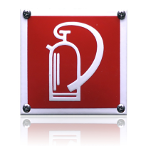 Emaille veiligheidsbord pictogram 'Brandblusser' vierkant