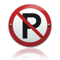 Emaille verbodsbord 'Verboden te parkeren' rond