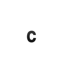 Huisnummer toevoeging letter 'c' zwart, 116 mm