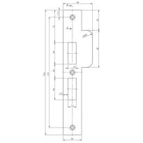 Mauer 327 sluitplaat, rechthoekig RVS