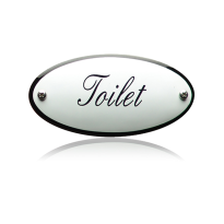 'Toilet' emaille toilet bordje ovaal