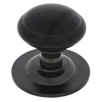 Wardlo deurknop knop rond 73mm/ rozet 80mm smeedijzer zwart