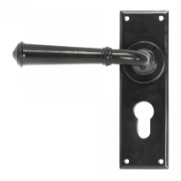 Wardlo deurkruk op schild 152x48mm PC47 smeedijzer zwart