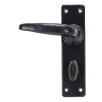 Wardlo deurkruk op schild 155x40mm WC57 smeedijzer zwart