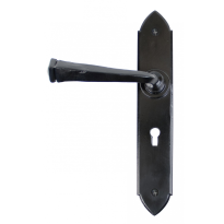 Wardlo deurkruk op schild 248x44mm BB57 smeedijzer zwart