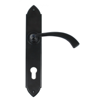 Wardlo deurkruk op schild 248x44mm PC92 smeedijzer zwart