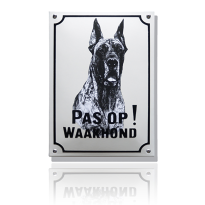 WH-03 emaille waakhondbord 'Deense dog'