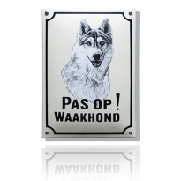 WH-07 emaille waakhondbord 'Husky'