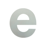 Huisnummer modern RVS letter 'E' plat, 115 mm