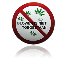 NH-106 TopEmaille wit verbodsbord 'Blowen is niet toegestaan' Ø 300mm