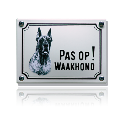 WHK-03 emaille waakhondbord 'Deense dog'